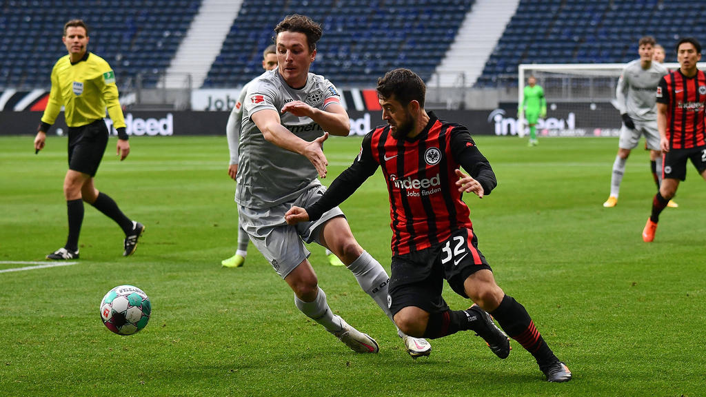 Frankfurts Younes (re.) traf zum Sieg gegen Leverkusen