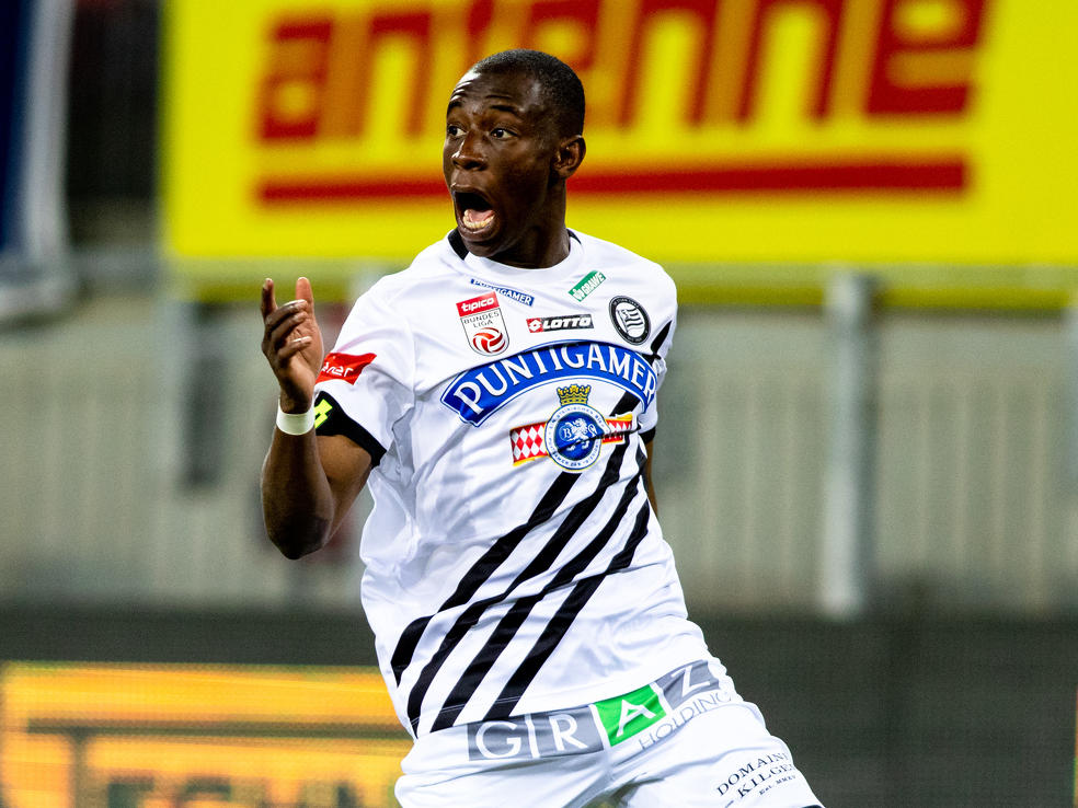 Kelvin Yeboah traf ausgerechnet gegen seinen Ex-Klub zum ersten Mal für Sturm Graz
