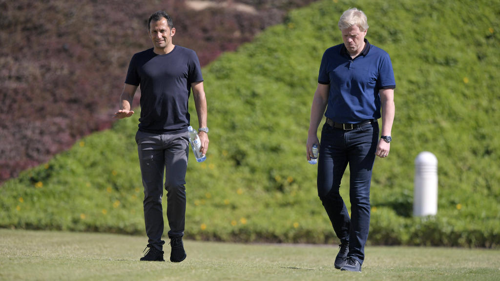 Gemeinsam mit Vereinspräsident Herbert Hainer sind sie bald die wichtigsten Figuren beim FC Bayern: Hasan Salihamidzic (l.) und Oliver Kahn Gemeinsam mit Vereinspräsident Herbert Hainer sind sie bald die wichtigsten Figuren beim FC Bayern: Hasan Salihamidzic (l.) und Oliver Kahn