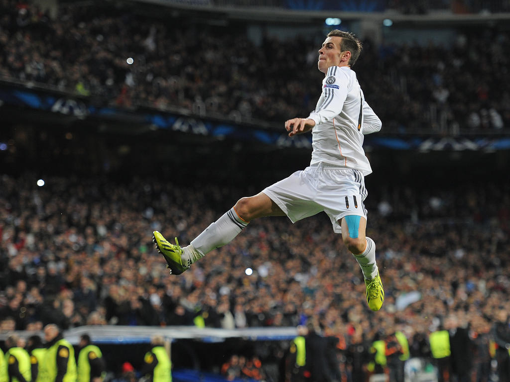 Luftsprung: Gareth Bale bejubelt seinen Führungstreffer für Real Madrid