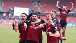 Der 1. FC Nürnberg jubelt in der 2. Bundesliga