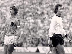 Damals waren sie die Größten: Johann Cruyff (l.) und Franz Beckenbauer