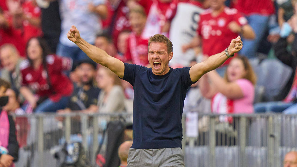 Julian Nagelsmann bejubelt einen der insgesamt 20 Bundesliga-Treffer des FC Bayern in dieser Saison