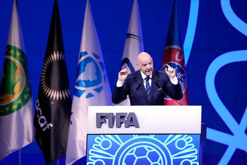FIFA-Chef Gianni Infantino bei seiner Rede vor dem Kongress des Weltverbandes FIFA-Chef Gianni Infantino bei seiner Rede vor dem Kongress des Weltverbandes