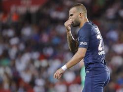 Jesé Rodriguez baalt van een gemiste kans namens Paris Saint-Germain tegen AS Saint-Étienne. (09-09-2016)
