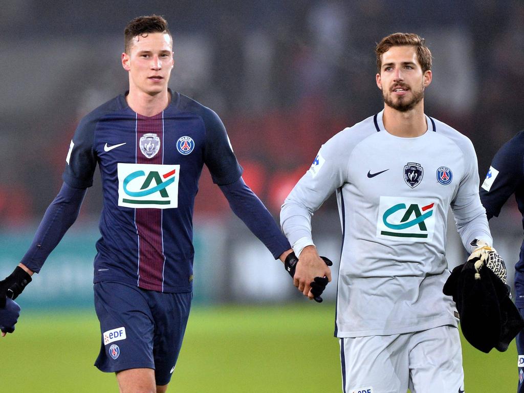 Draxler (l.) und Trapp spielen zusammen bei Paris Saint-Germain