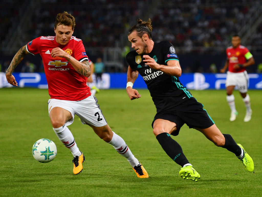 Gareth Bale (r.) im Finale des europäischen Supercups gegen Manchester United