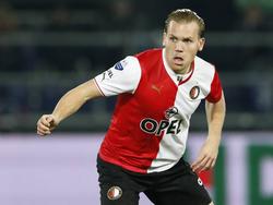 Ruud Vormer in actie tijdens Feyenoord - HSV Hoek. (30-10-2013)