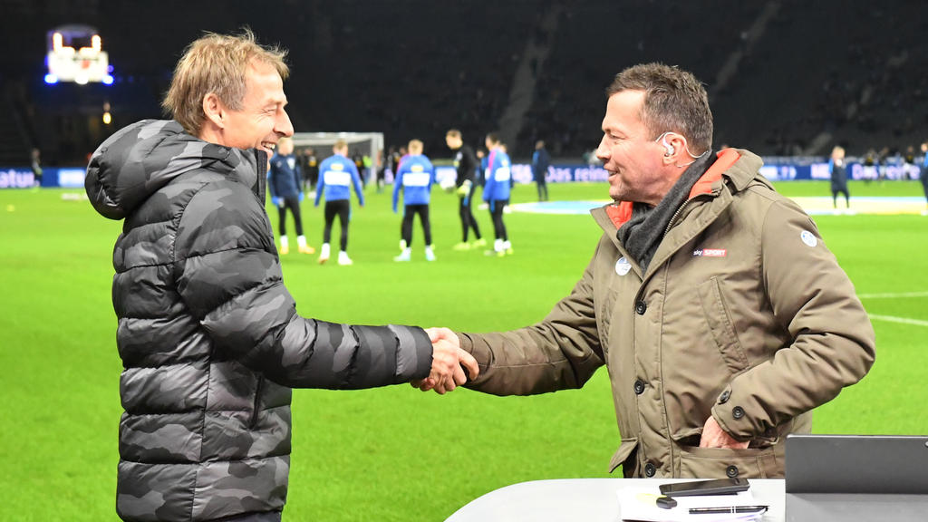 Lothar Matthäus (r.) hält große Stücke auf Jürgen Klinsmann (l.) von Hertha BSC
