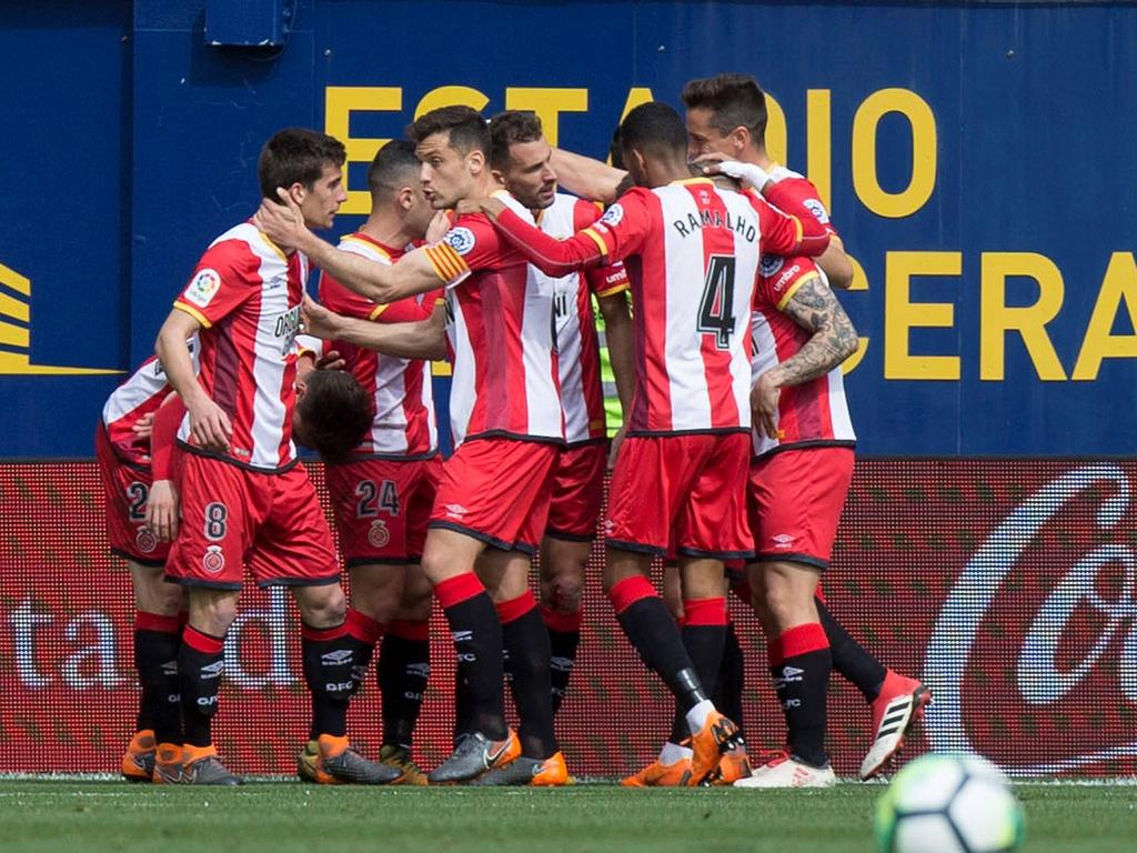 Los jugadores del Girona celebran el tanto de Stuani. (Foto: Getty)