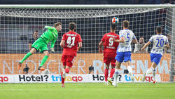Hertha-Schlussmann Christensen (l.) sah beim Gegentreffer unglücklich aus