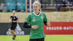 Merle Frohms beim Training mit der Deutschen Nationalmannschaft