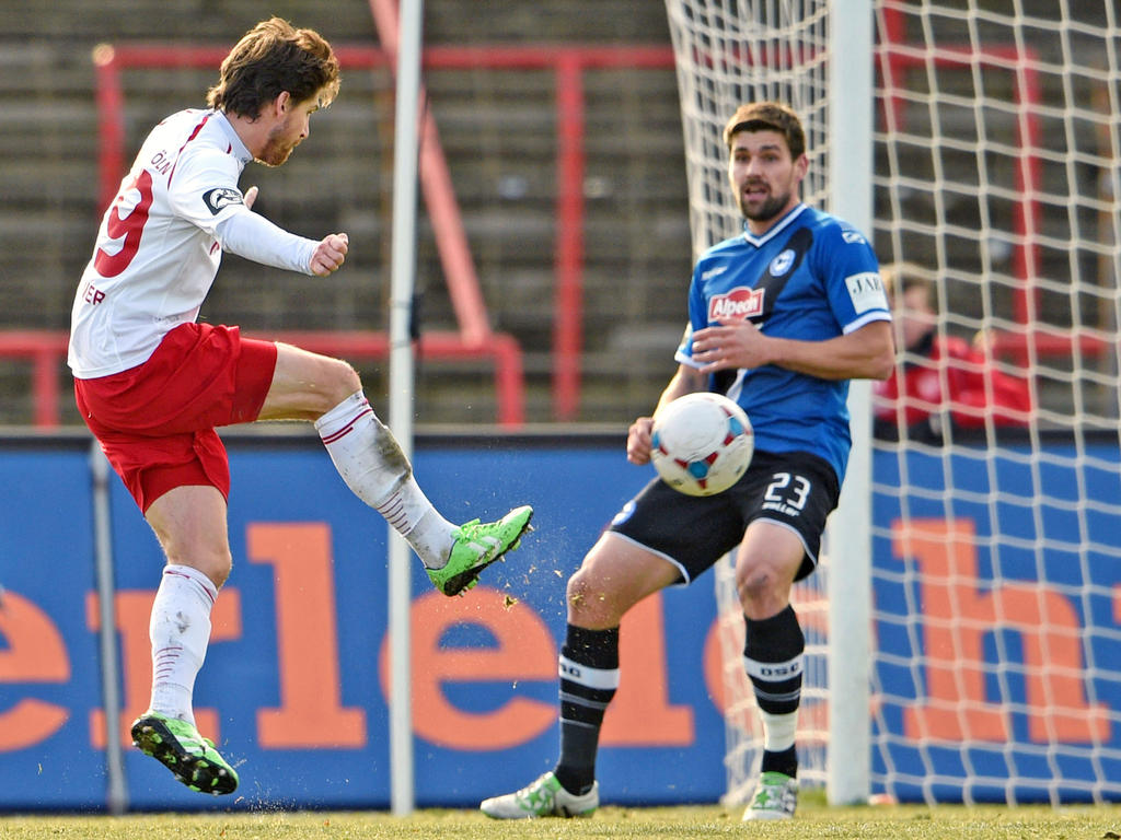 Fortuna Kölns Andreas Glockner erzielt das 1:0