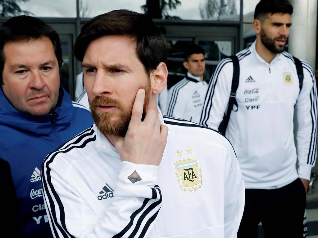Messi a su llegada al aeropuerto madrileño de Barajas. (Foto: Imago)