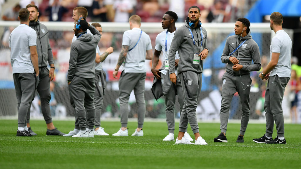 Die Engländer machen sich mit dem Stadion vertraut
