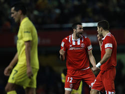 Iborra celebra un gol en un partido liguero entre el Villarreal y el Sevilla en 2013. (Foto: Getty)