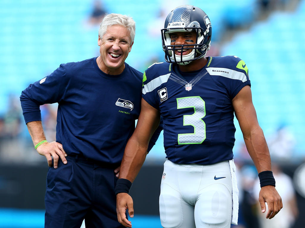 Ein erfolgreiches Duo: Pete Carroll (links) und sein Quarterback Russell Wilson Ein erfolgreiches Duo: Pete Carroll (links) und sein Quarterback Russell Wilson