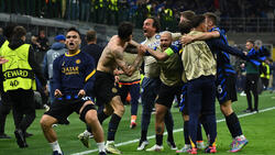 Die Inter-Spieler feiern den Einzug ins Finale der Champions League.