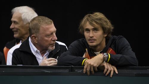 Tennis-Idol Boris Becker (l.) übt Druck auf Alexander Zverev aus