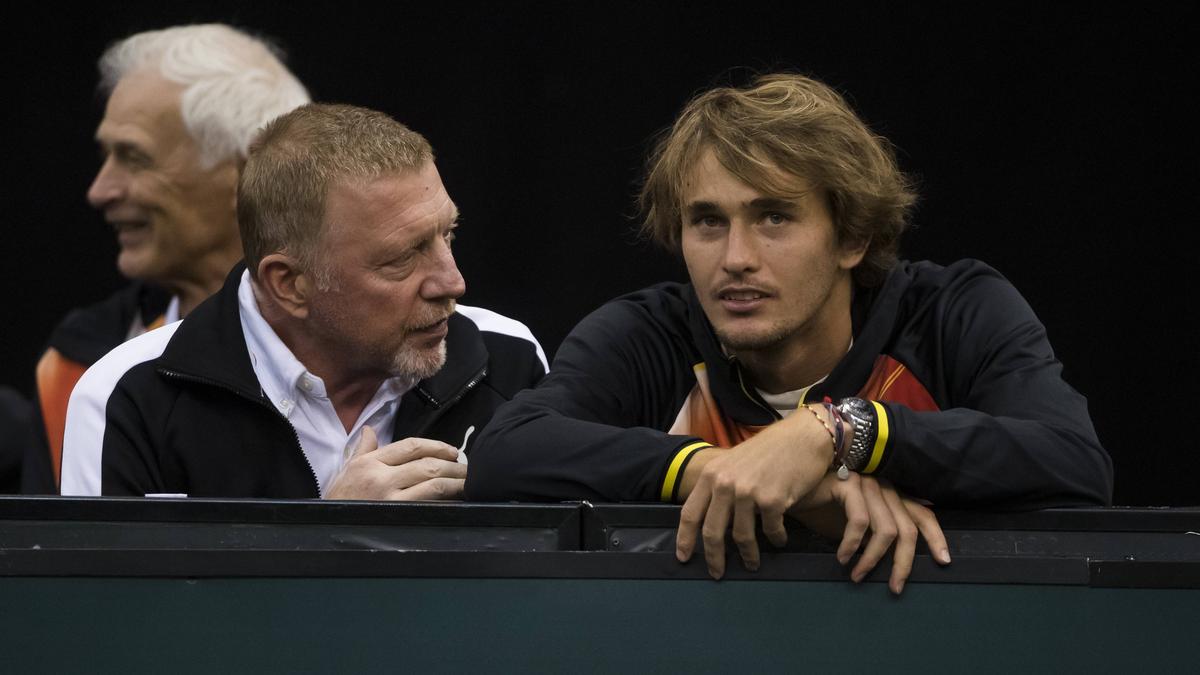 Im Tennis-Fachgespräch: Boris Becker (l.) und Alexander Zverev (r.)