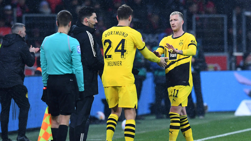 Gegen Bayer Leverkusen kam Thomas Meunier (l.) notgedrungen für den BVB zum Einsatz Gegen Bayer Leverkusen kam Thomas Meunier (l.) notgedrungen für den BVB zum Einsatz