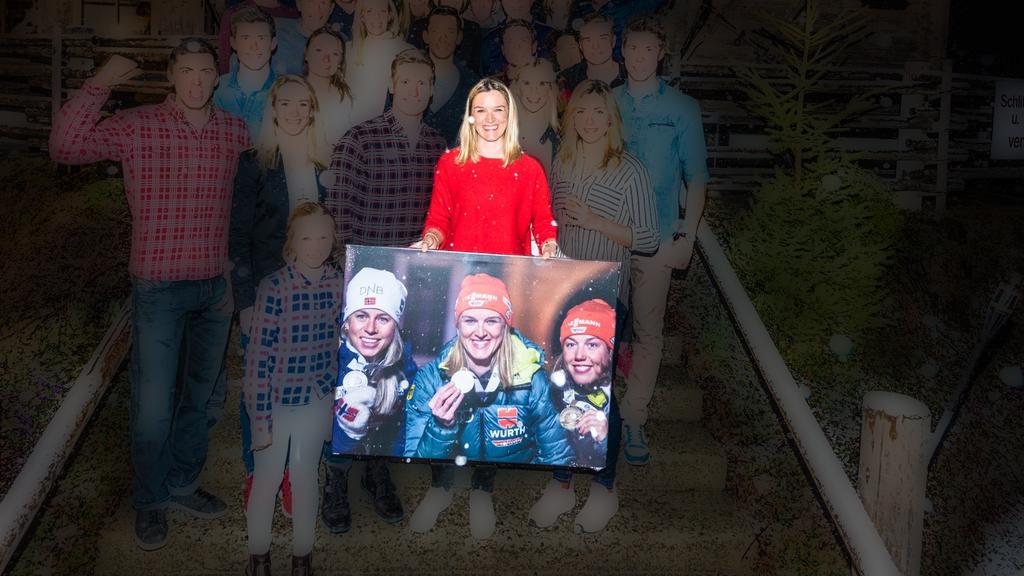 Denise Herrmann feierte ihren Weltmeistertitel bei einem Empfang mit Familie und Freunden (Bildquelle: KUSE) Denise Herrmann feierte ihren Weltmeistertitel bei einem Empfang mit Familie und Freunden (Bildquelle: KUSE)