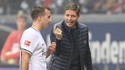Mario Götze (l) und Eintracht-Cheftrainer Oliver Glasner