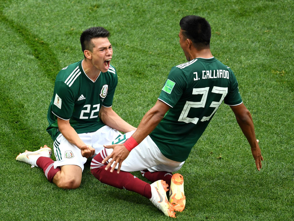 Mexikos Matchwinner Hirving Lozano feiert sein Tor gegen Deutschland