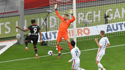 Leon Bailey (l.) erzielte den Führungstreffer für Bayer Leverkusen