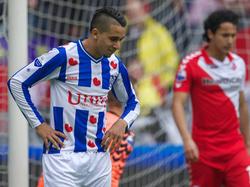 Yassine El Ghanassy baalt als speler van sc Heerenveen in het duel met FC Utrecht. (19-5-2013)