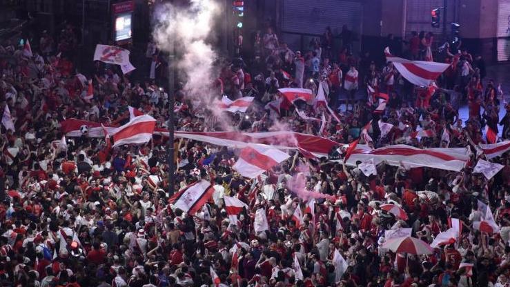 Die Fans von River Plate machten in Madrid die Nacht zum Tag Die Fans von River Plate machten in Madrid die Nacht zum Tag