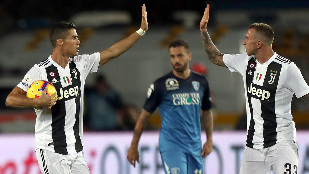 Cristiano Ronaldo erzielt gegen den FC Empoli zwei Tore für Juventus Turin