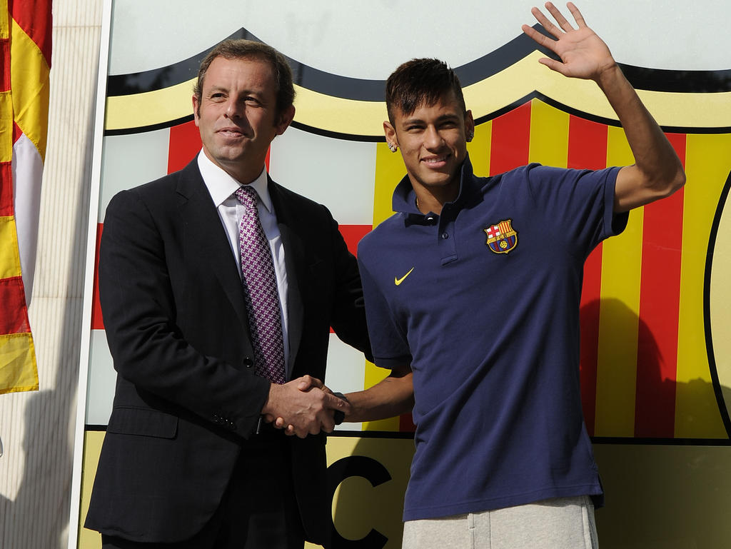 Neymar el día de su presentación con el FC Barcelona. (Foto: Getty)