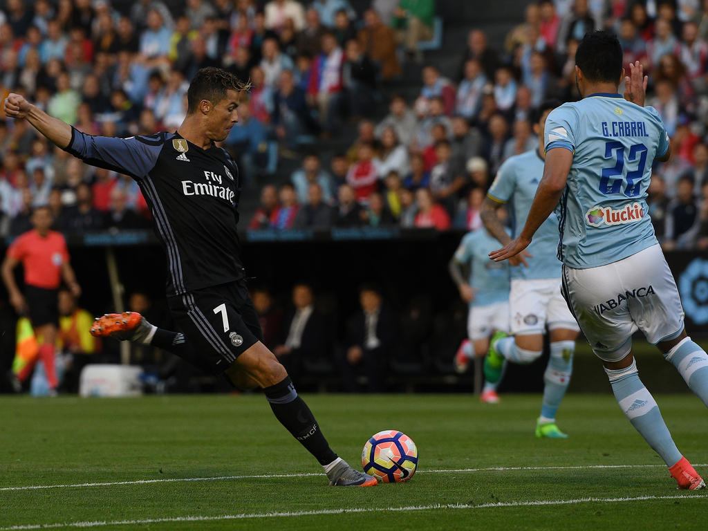 Cristiano haciendo el primer gol en Balaídos (Foto: Getty)