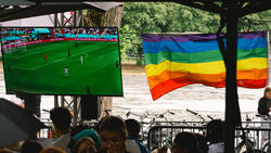 In Baku wurde einem Fan die Regenbogenfahne abgenommen