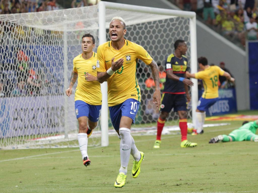 Neymar und Brasilien feiern den Sieg über Kolumbien