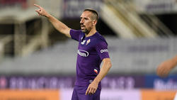 Franck Ribéry con la indumentaria de la Fiorentina.