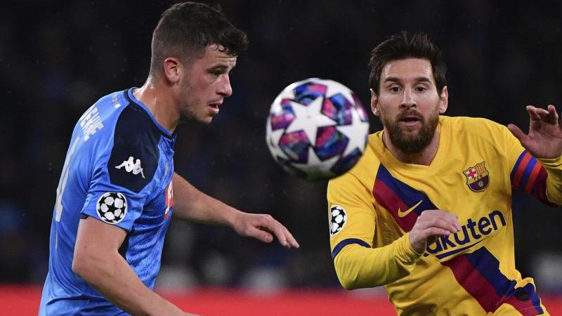 Ist mit dem SSC Neapel gegen Lionel Messi (r.) und den FC Barcelona gefordert: Diego Demme Ist mit dem SSC Neapel gegen Lionel Messi (r.) und den FC Barcelona gefordert: Diego Demme