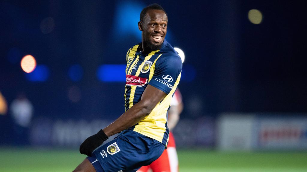 Usain Bolt hat seine ersten Tore für die Central Coast Mariners geschossen