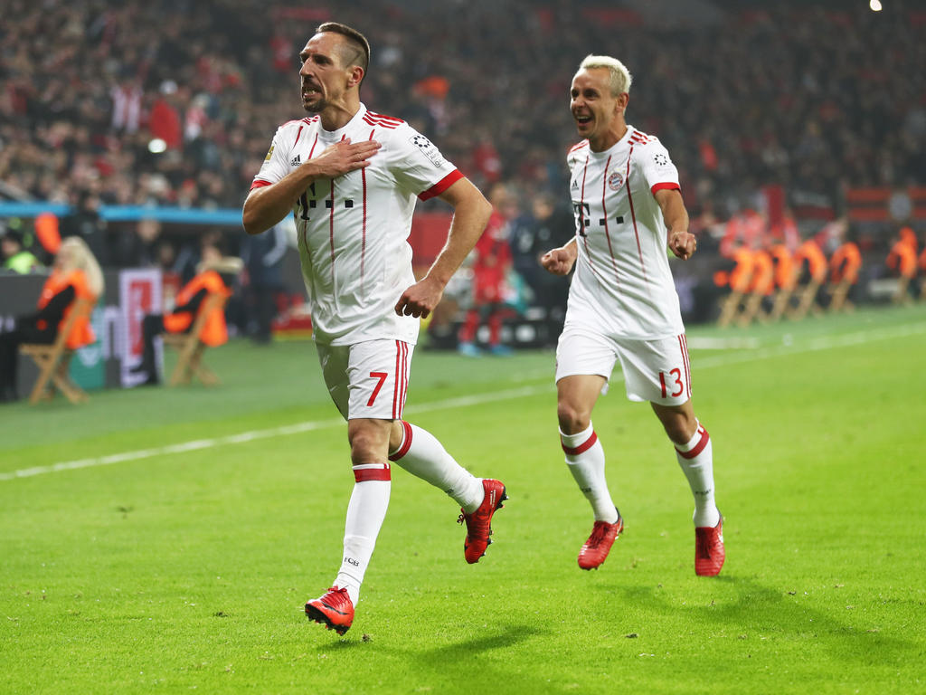 Franck Ribéry (l.) traf zum Rückrundenstart gegen Leverkusen
