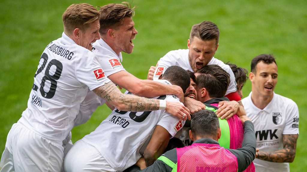Der FC Augsburg bejubelte den Klassenerhalt