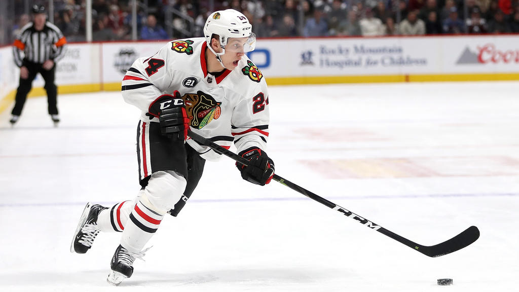 Dominik Kahun spielt seit dieser Saison für die Chicago Blackhawks Dominik Kahun spielt seit dieser Saison für die Chicago Blackhawks