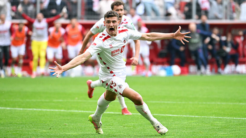 Eric Martel bejubelt seinen Führungstreffer für den 1. FC Köln gegen Kaiserslautern Eric Martel bejubelt seinen Führungstreffer für den 1. FC Köln gegen Kaiserslautern
