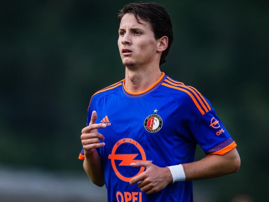 Joey Sleegers terug in het shirt van Feyenoord tijdens het oefenduel SV Kematen - Feyenoord. (08-07-2015)