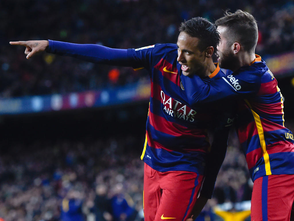 Neymar y el lateral Jordi Alba estarán disponibles ante el Atlético. (Foto: Getty)