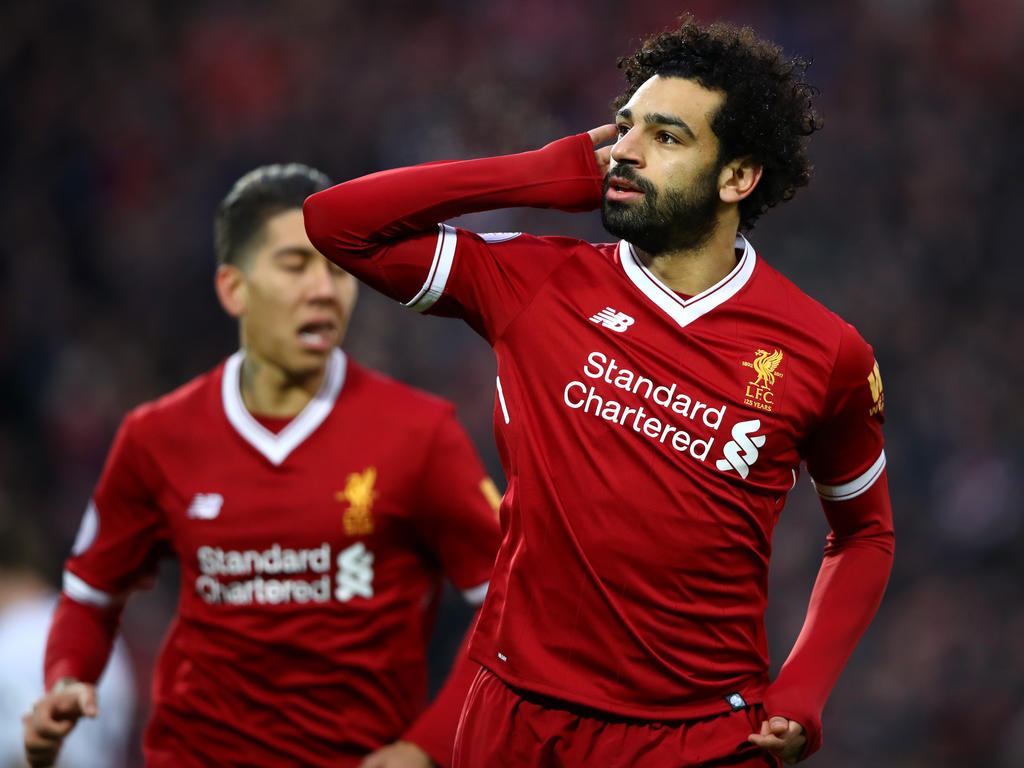 Salah celebra un gol con el Liverpool. (Foto: Getty)