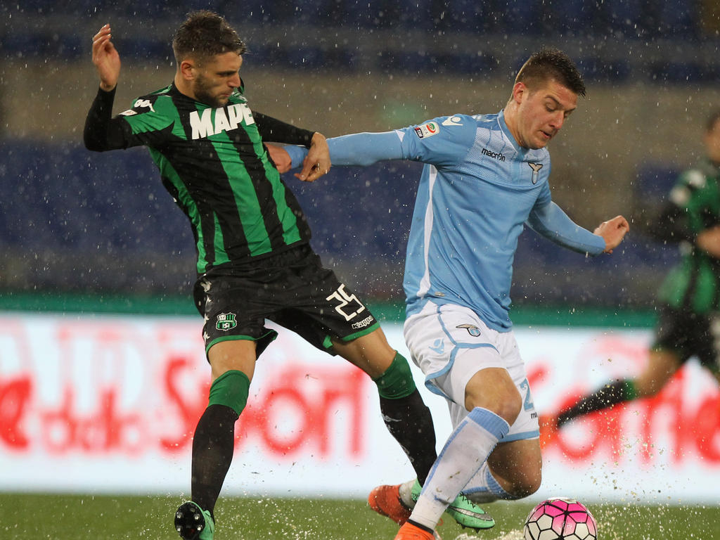 Domenico Berardi (l.) traf für Sassuolo Domenico Berardi (l.) traf für Sassuolo