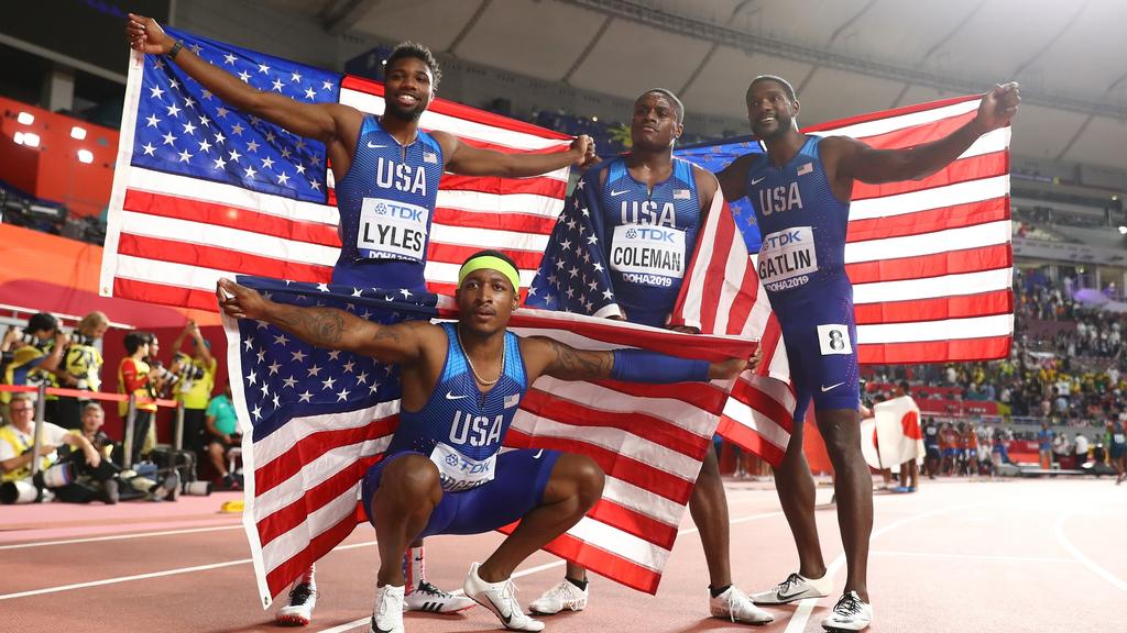 Die US-amerikanische Staffel holte in Doha WM-Gold Die US-amerikanische Staffel holte in Doha WM-Gold