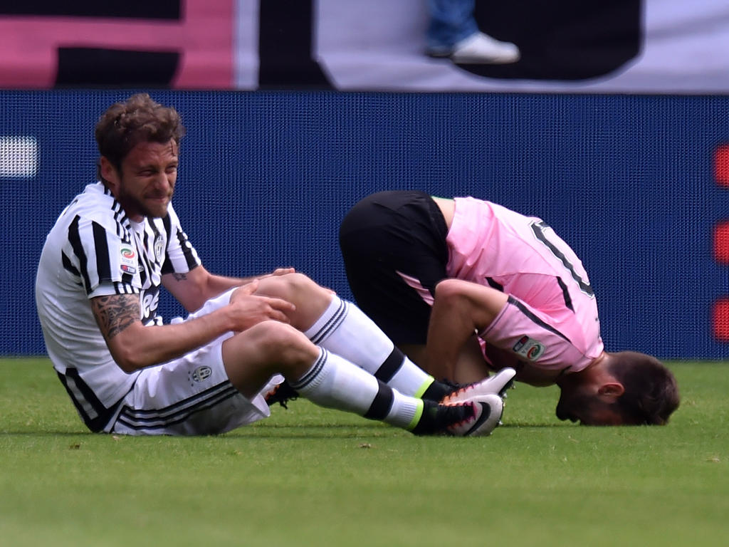 Claudio Marchisio verdrehte sich gegen US Palermo das Knie und musste verletzt ausgewechselt werden.