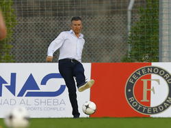 technisch directeur Martin van Geel van Feyenoord trapt een ballletje op trainingskamp. (10-01-2015)